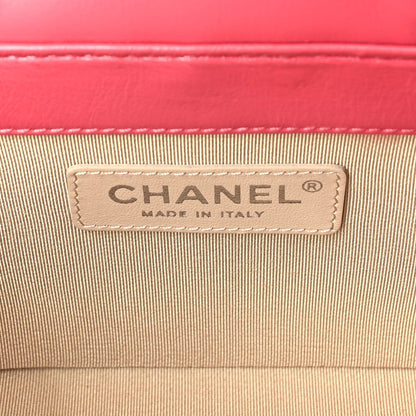 Chanel Calfskin Raffia Small Take Away Vanity Case Bag  Pink Beige 5 of 9