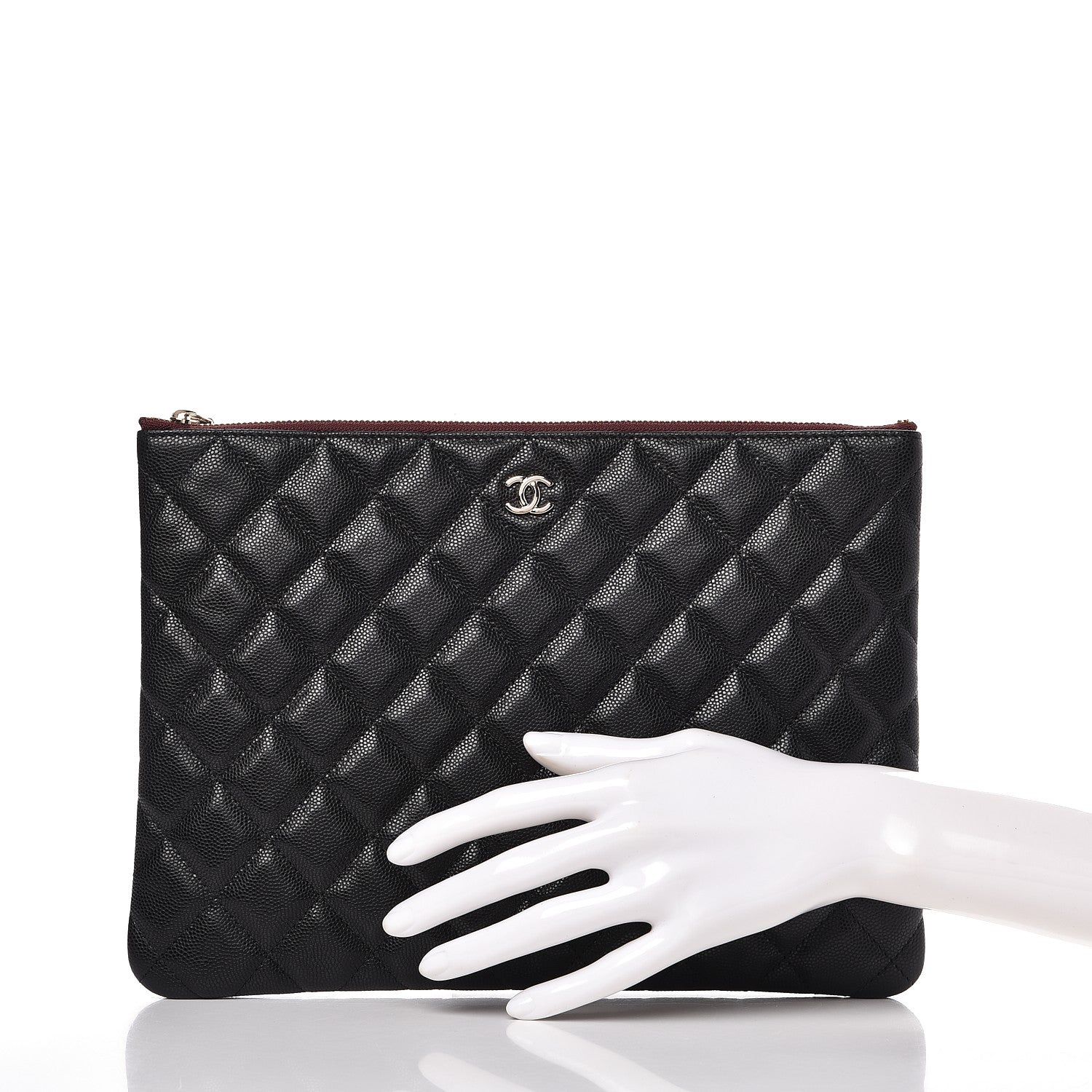 Chanel Caviar Quilted Medium Cosmetic Case Black 2 of 8