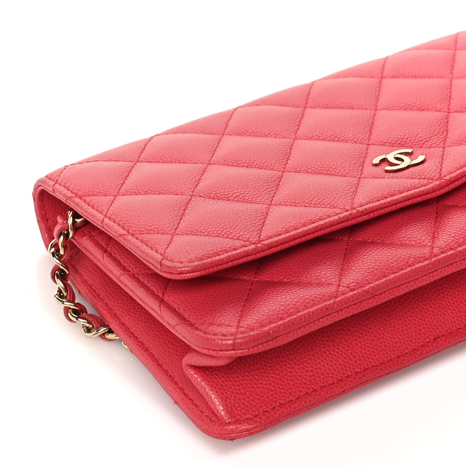Chanel Caviar Quilted Wallet on Chain WOC  Pink 9 of 10