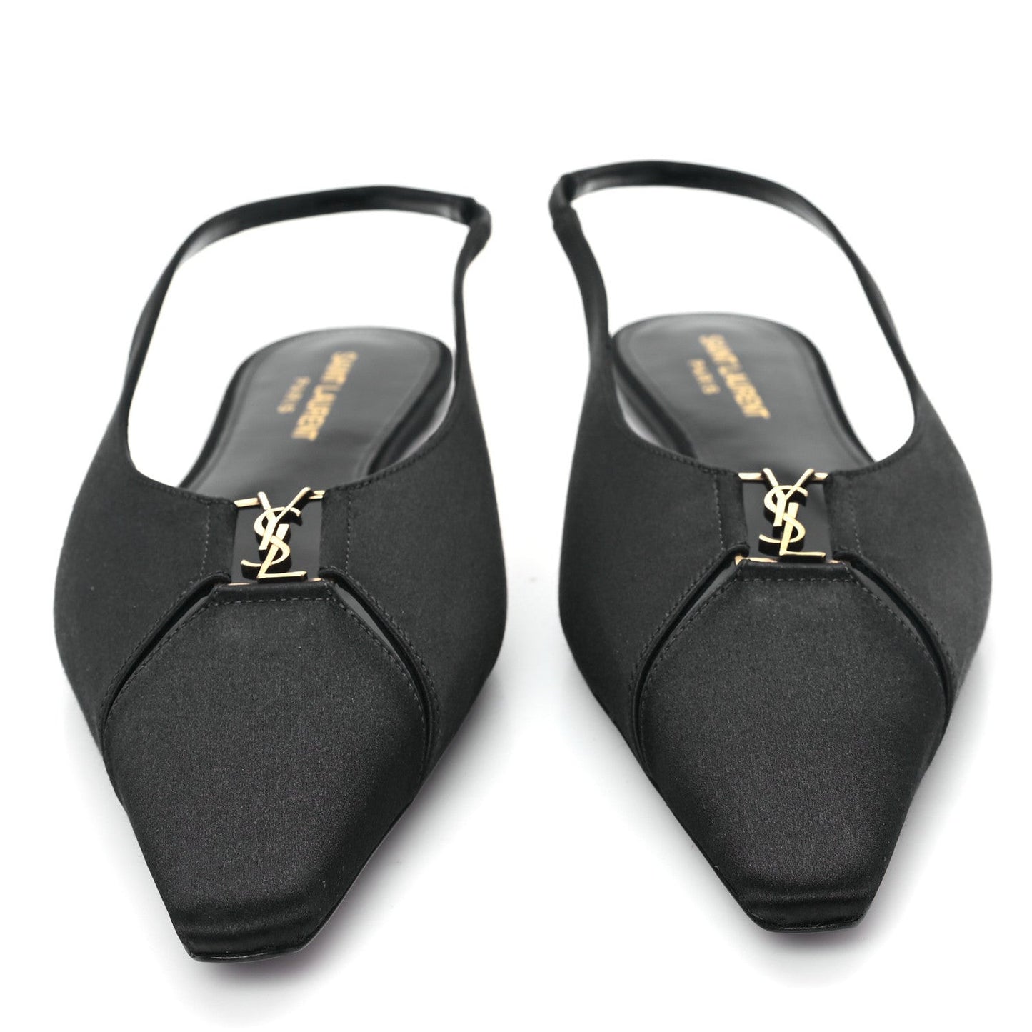 Raso Nappa Babylone 00 Slingback Flats 38 Black