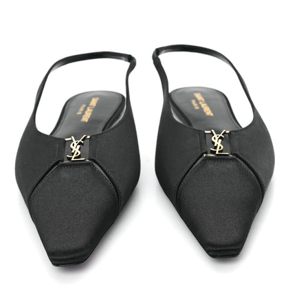Saint Laurent Raso Nappa Babylone 00 Slingback Flats 38 Black 3 of 7