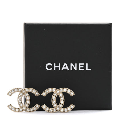 Chanel Crystal CC Earrings Light Gold 5 of 5