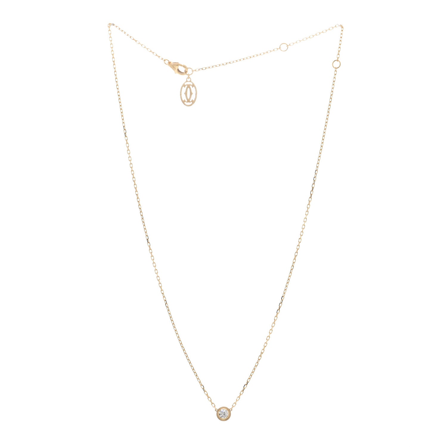 Cartier 18K Yellow Gold Diamond LM D'Amour Pendant Necklace 3 of 5