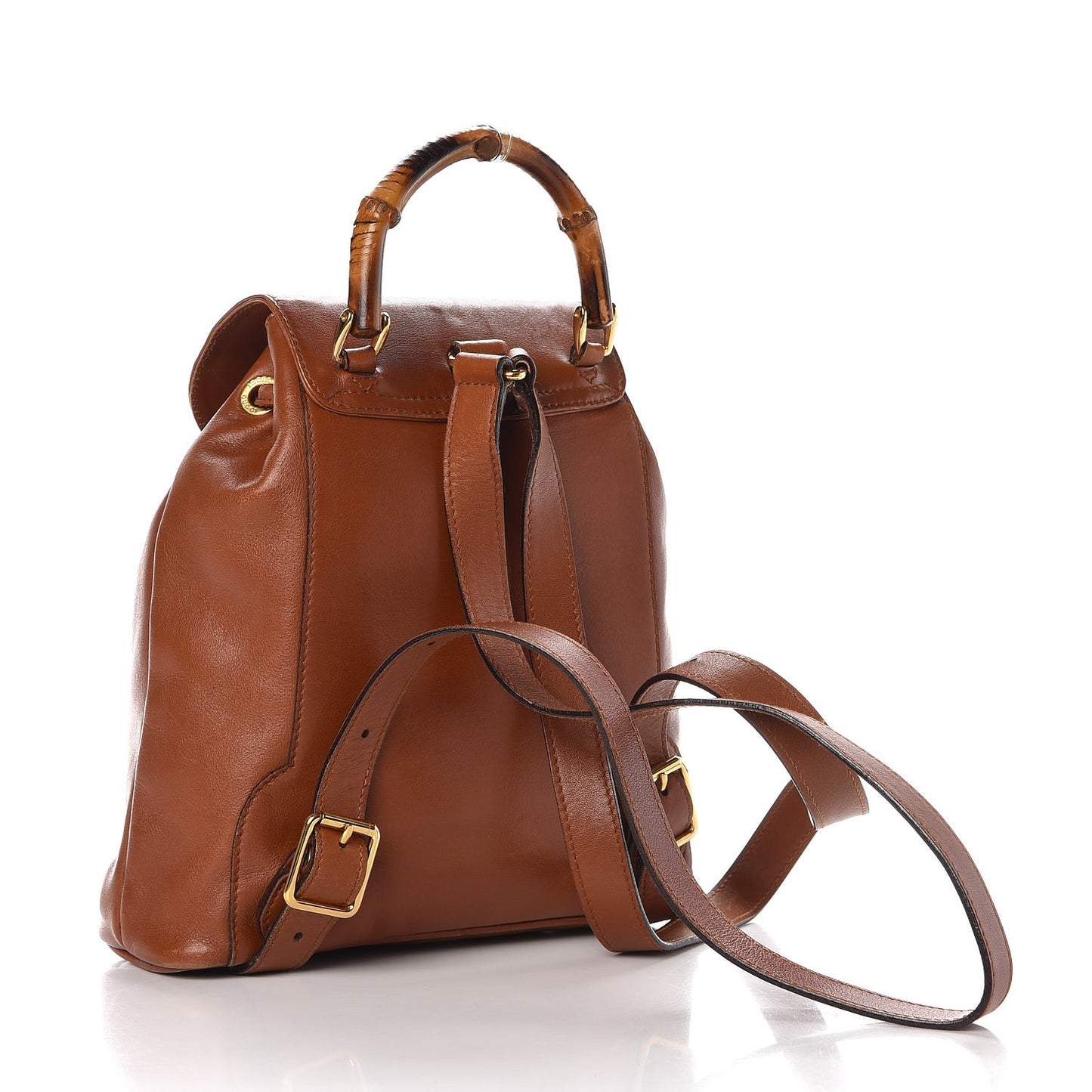 Calfskin Bamboo Backpack Brown