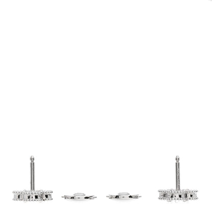 Van Cleef & Arpels 18K White Gold Turquoise Sweet Alhambra Earrings 3 of 5