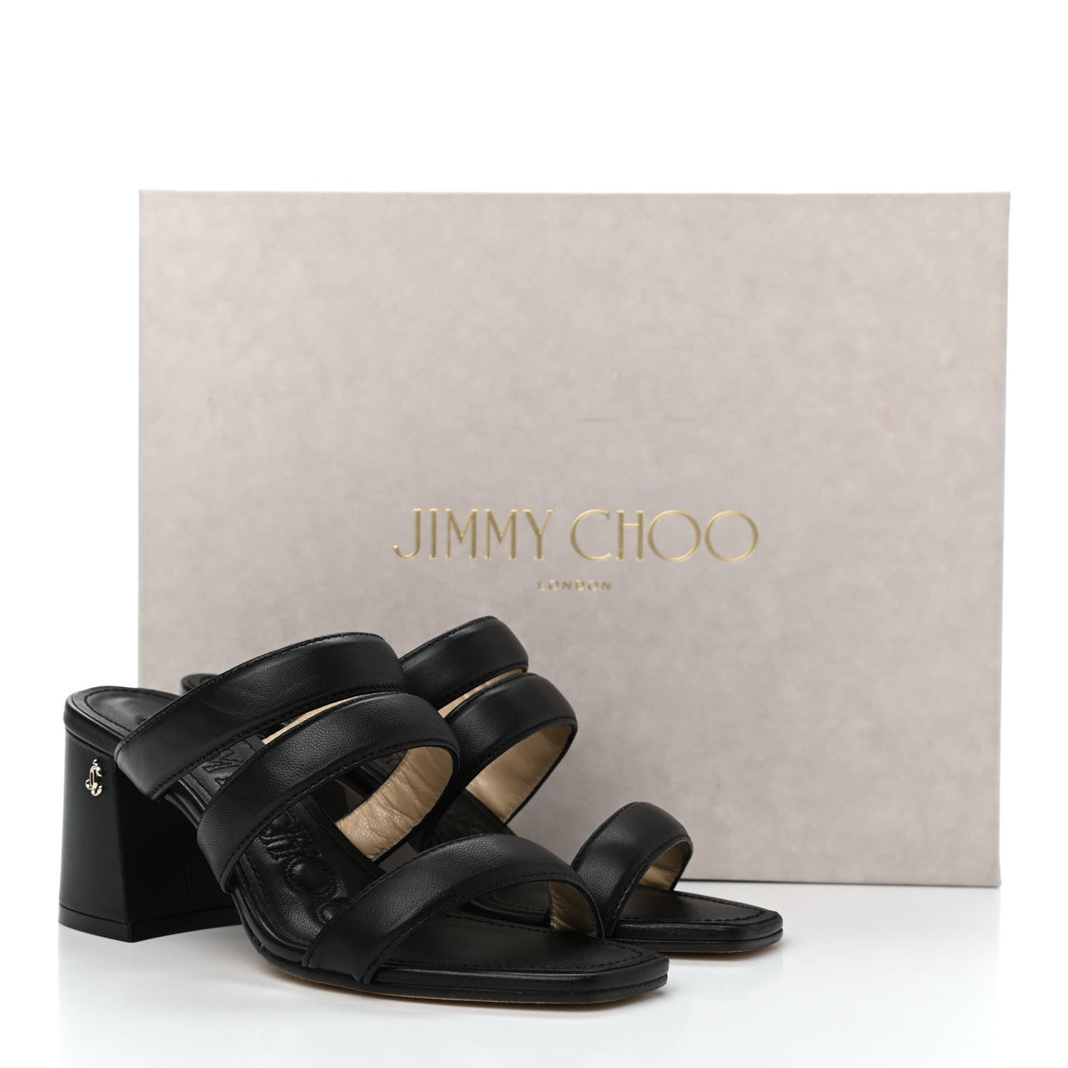 Jimmy Choo Nappa Auna 65 Mule Sandals 35 Black 10 of 10
