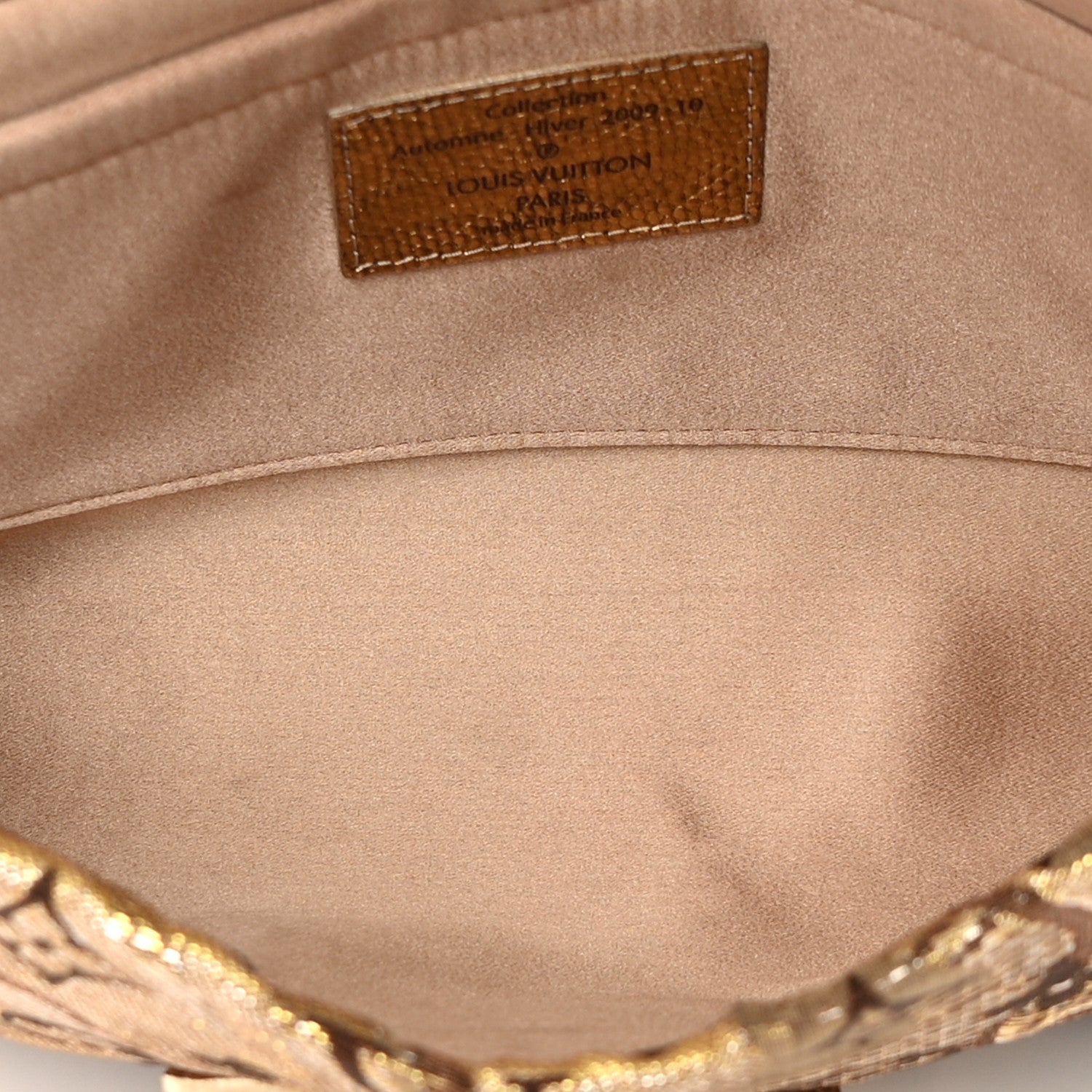 Louis Vuitton Monogram Brocade Thalie Clutch Gold 5 of 7