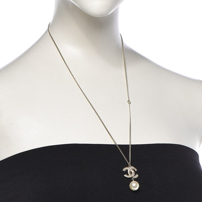 Chanel Pearl CC Drop Necklace Gold 2 of 4