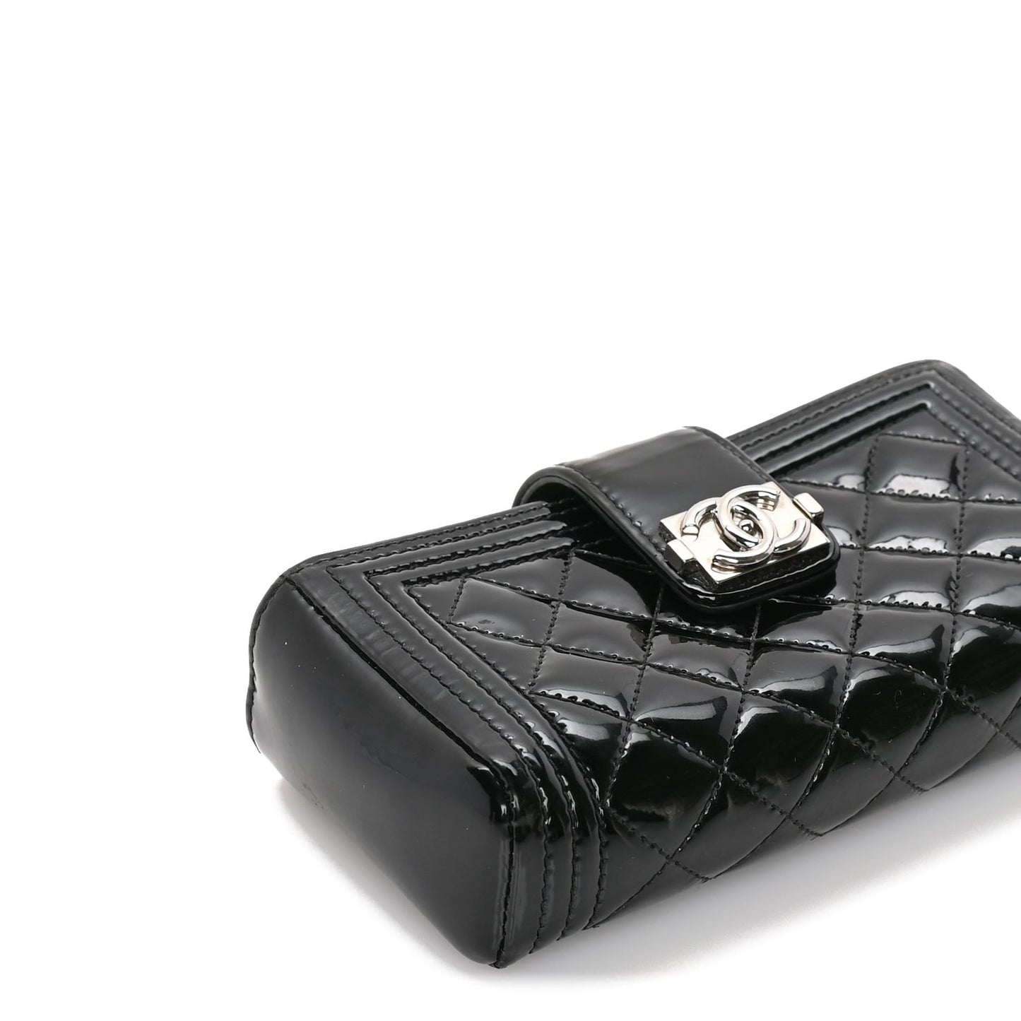 Patent Mini Boy Phone Holder Clutch Black
