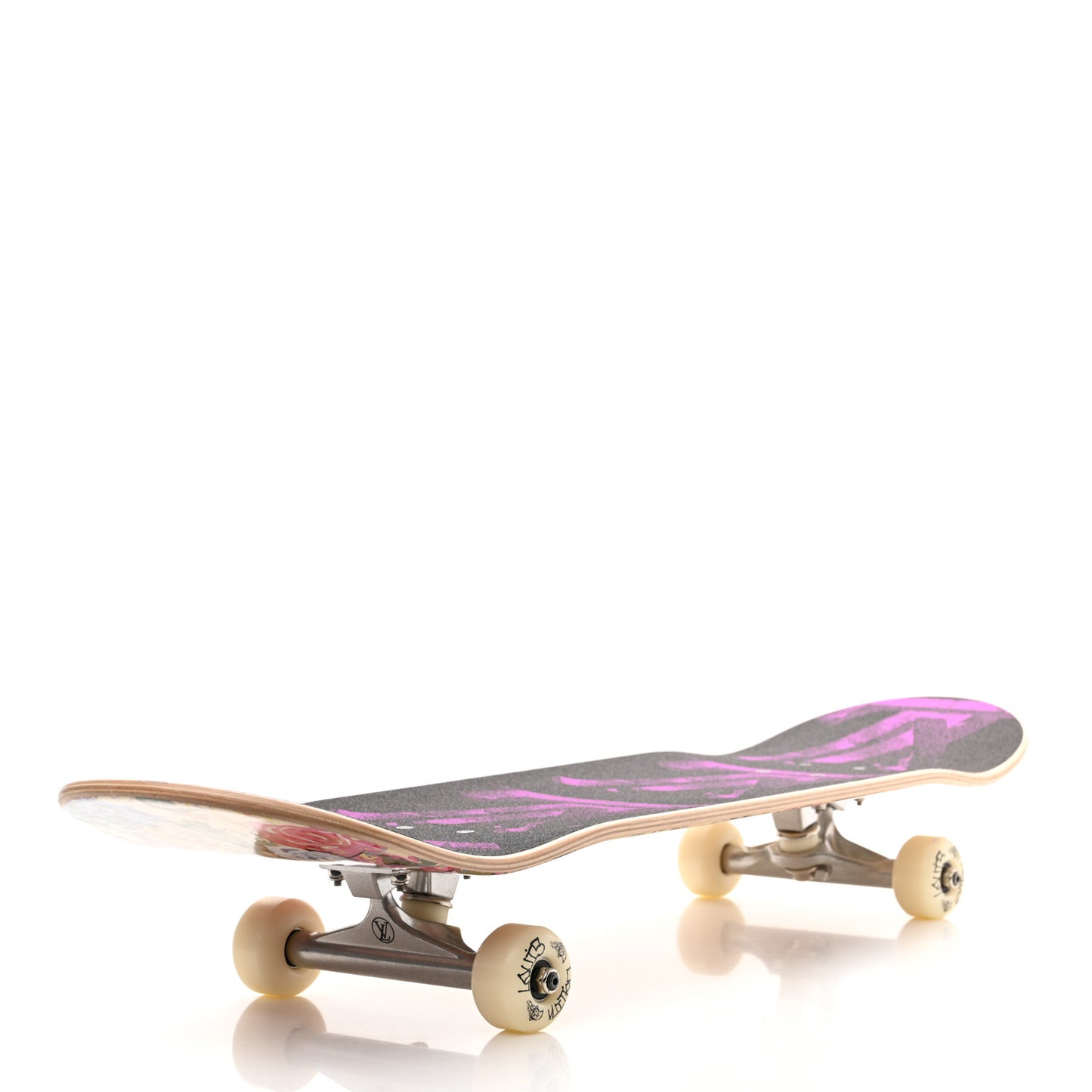 Monogram Flower Maple Wood Skateboard Pink