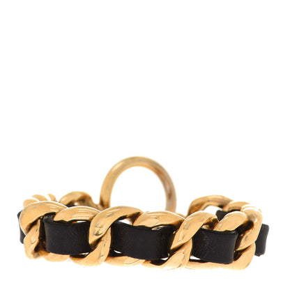 Chanel Lambskin Chain Bracelet Black Gold 1 of 5