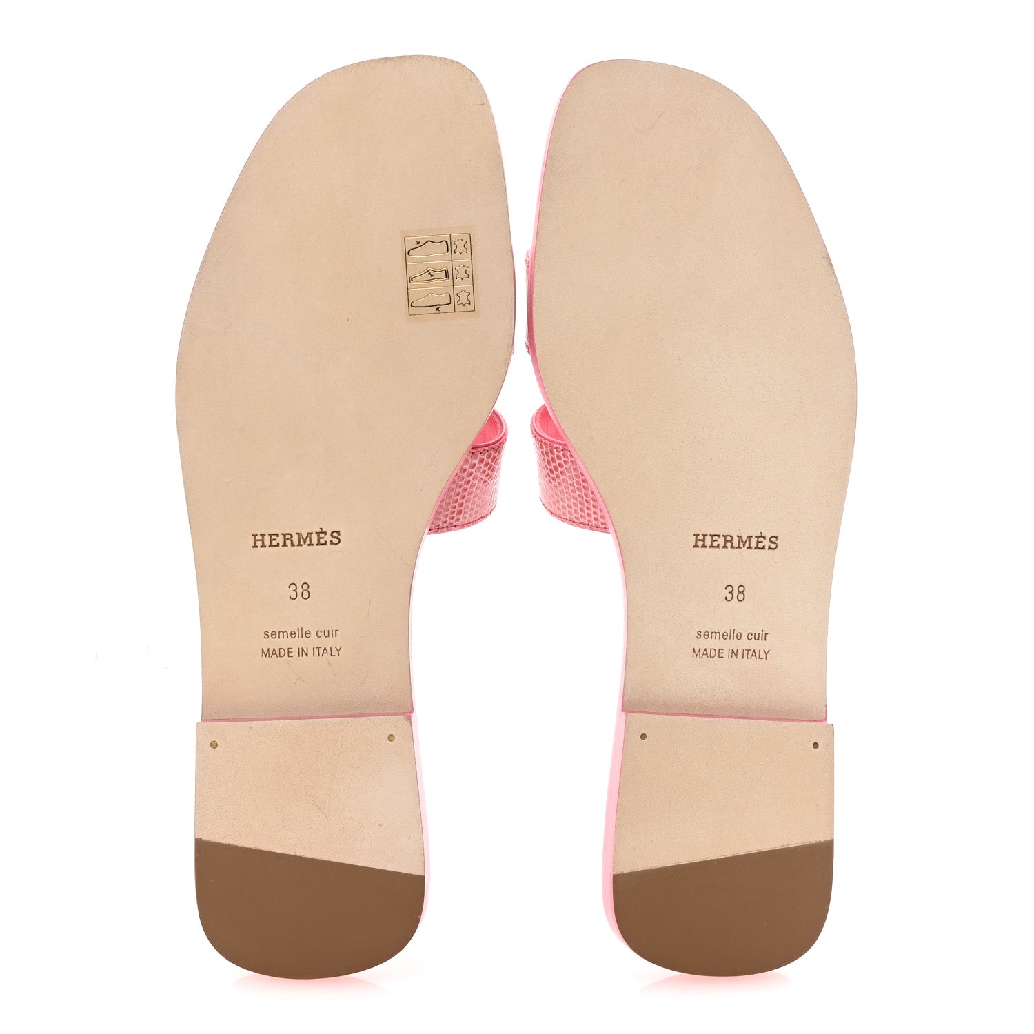 Hermes Lizard Oran Sandals 38 Pavot 6 of 10