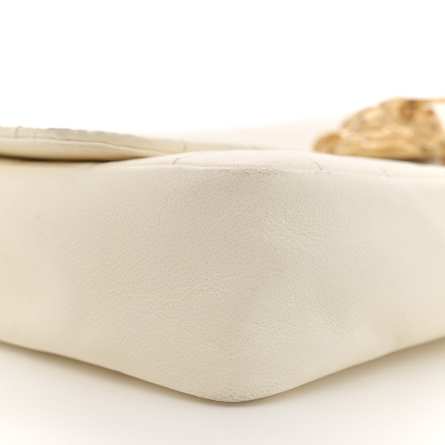 Lambskin Chocolate Bar Leo Lion Flap White