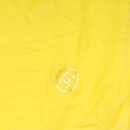 Chanel Modal Cashmere Sequins CC Scarf Yellow 3 of 5