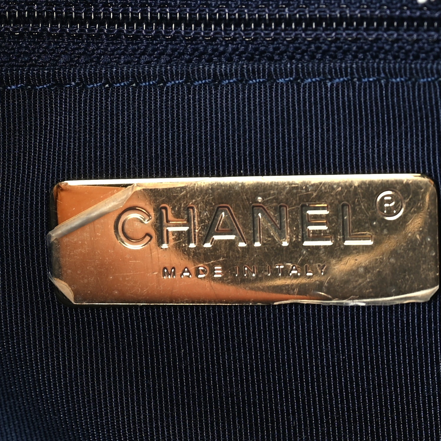 Chanel Tweed Quilted Medium 19 Flap Ecru Navy Blue Multicolor 5 of 9