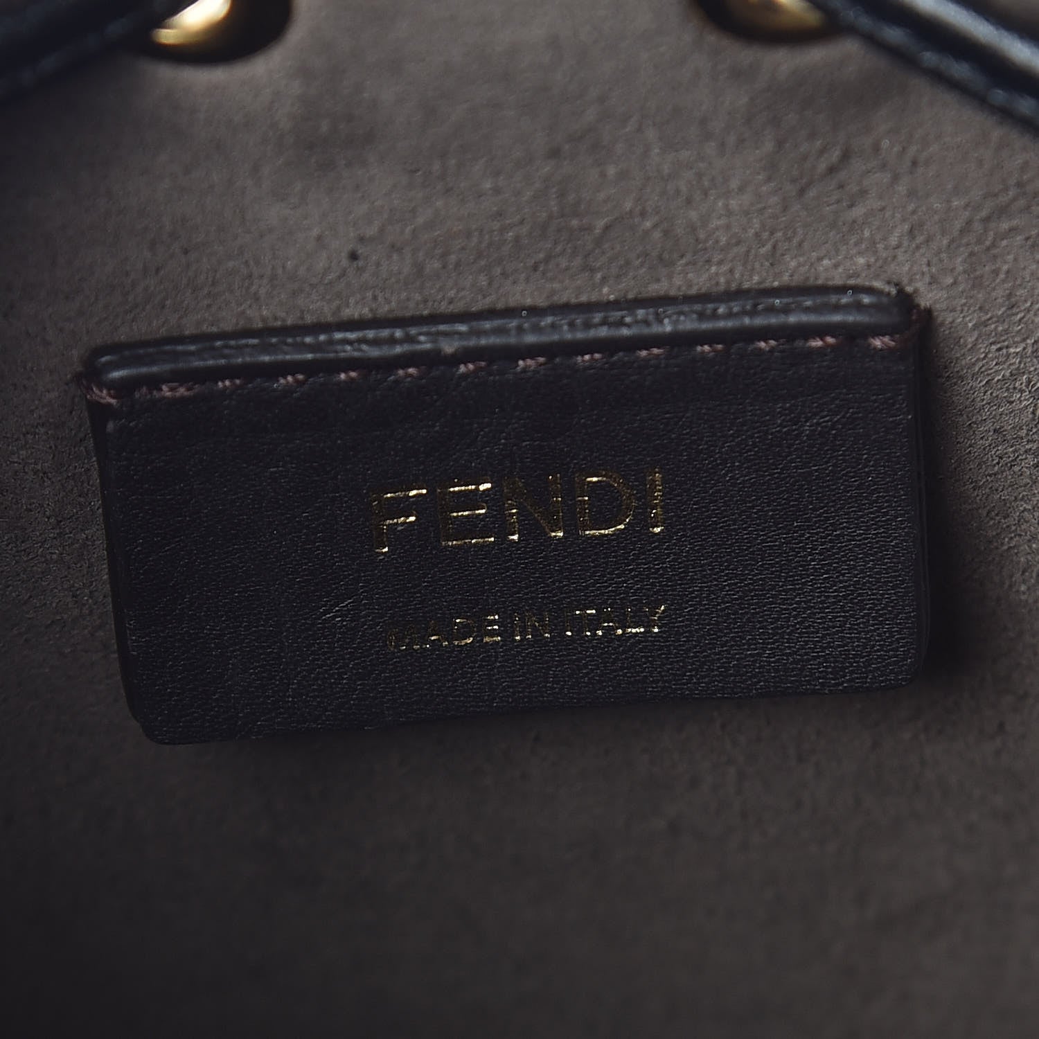 Fendi Vitello Liberty F is Fendi Bi-Color FF 1974 Embossed Mini Mon Tresor Bucket Bag Maya Black 9 of 11