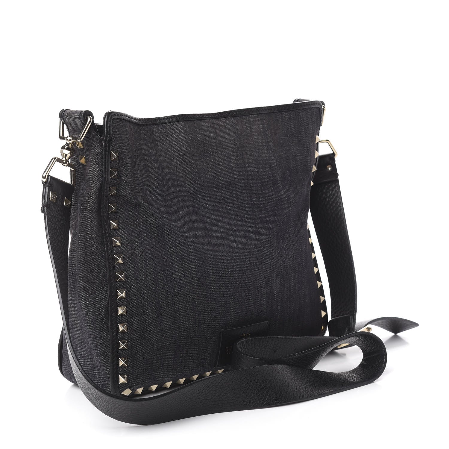 Valentino Garavani Denim Small Rockstud Flip-Lock Messenger Bag Blue 3 of 9
