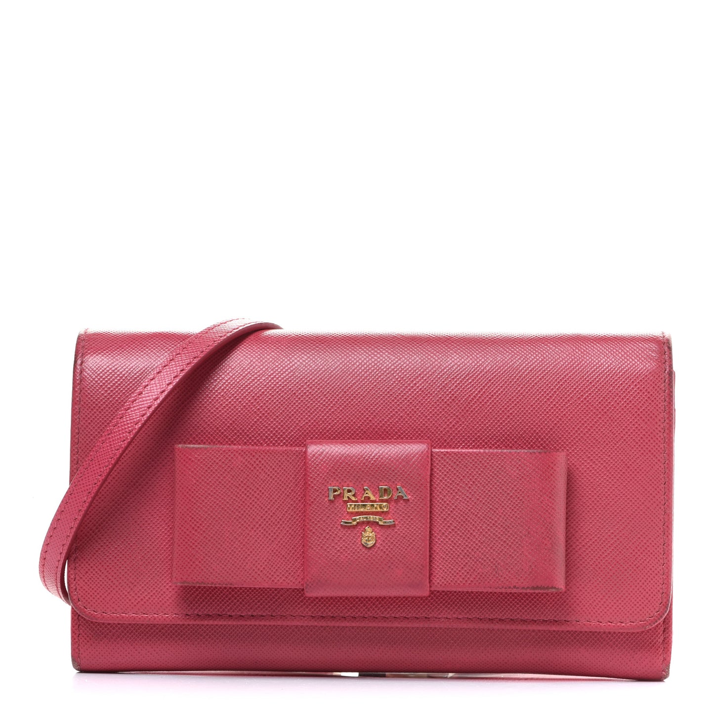 Saffiano Fiocco Bow Flap Wallet Peonia