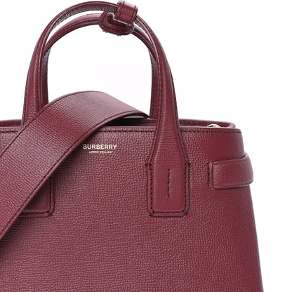 Burberry Grainy Calfskin House Check Small Banner Tote Crimson 6 of 7
