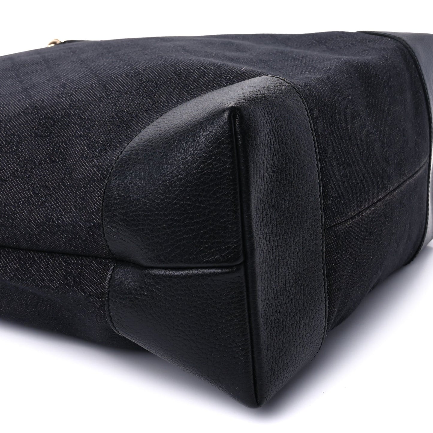 Denim Monogram Medium Handle Vertical Tote Black