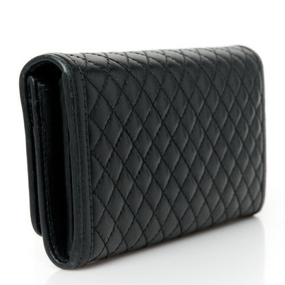 Prada Soft Calfskin Quilted Continental Flap Wallet Black 4 of 7
