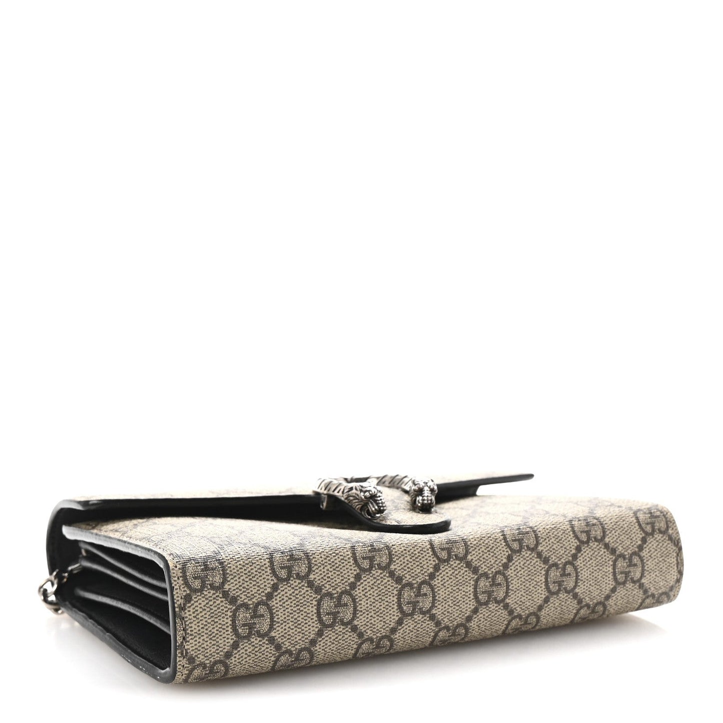 GG Supreme Monogram Mini Dionysus Chain Wallet Beige Black