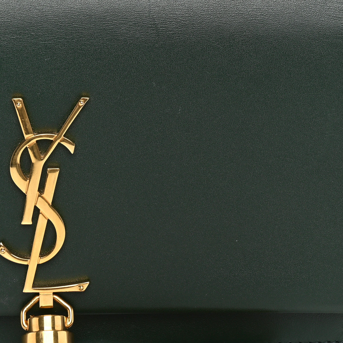 Saint Laurent Smooth Calfskin Classic Monogram Kate Tassel Chain Wallet Dark Leaf 6 of 8