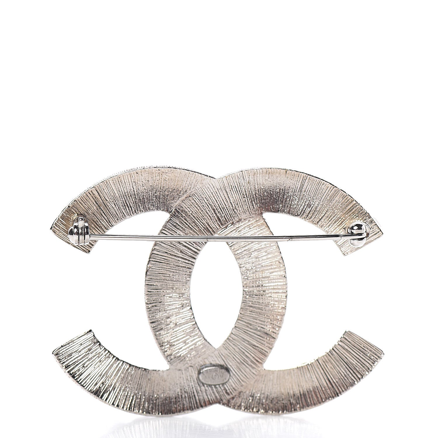 Chanel Baguette Crystal CC Brooch Silver 3 of 6