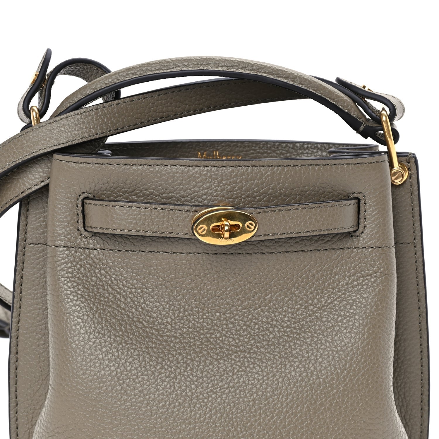 Mulberry Grained Calfskin Islington Bucket Bag  Linen Green 6 of 7