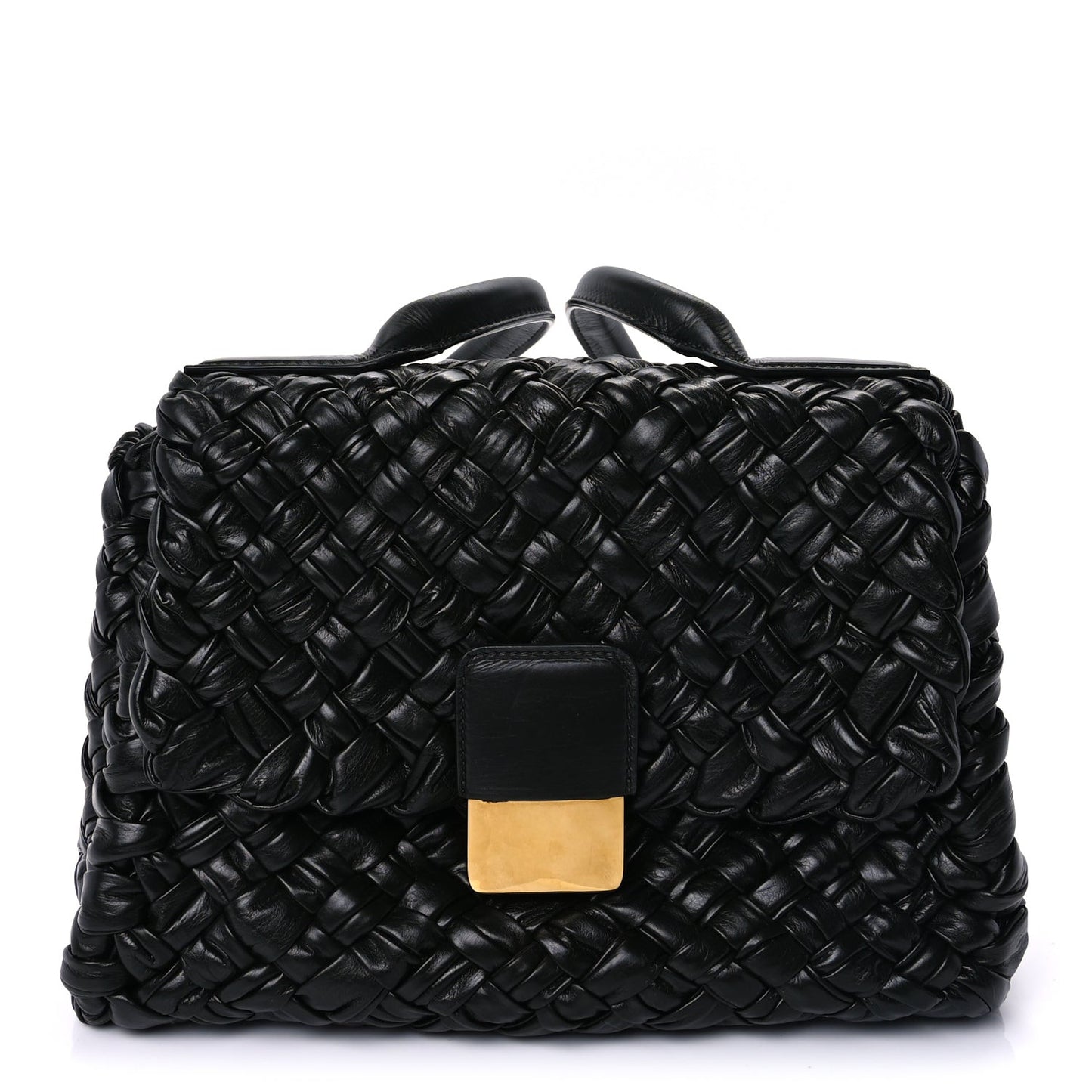 Calfskin Intreccio Desiree Shoulder Bag Dark Green