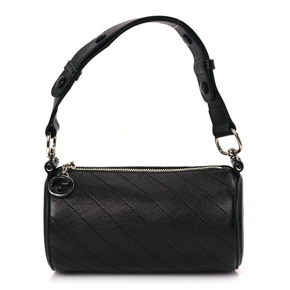 Gucci Sakai Be Green Calfskin Diagonal Stitched Mini Blondie Barrel Shoulder Bag Black 1 of 8