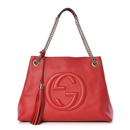 Gucci Cellarius Calfskin Medium Soho Chain Shoulder Bag Vibrant Red 1 of 10