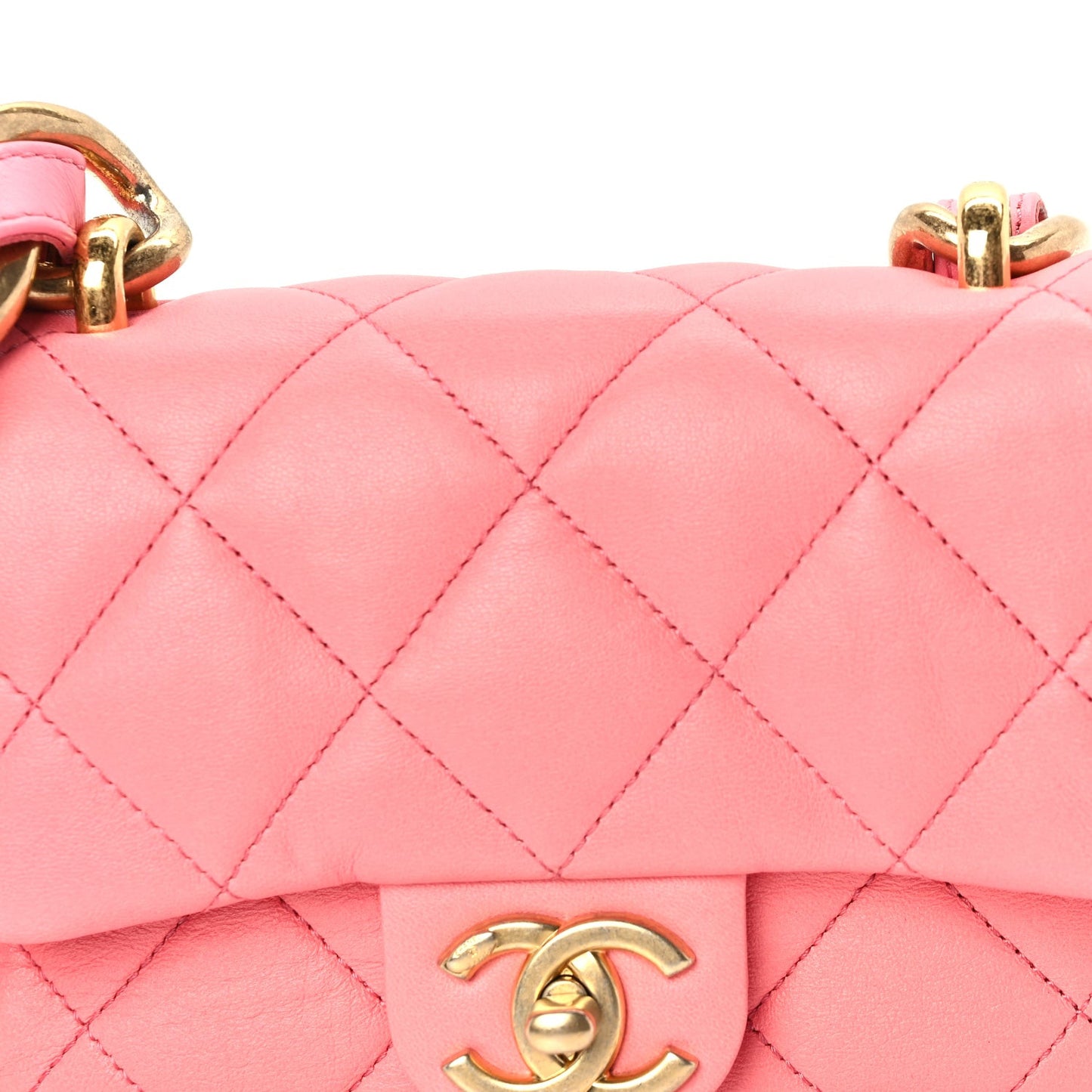 Lambskin Quilted Mini Funky Town Flap Pink