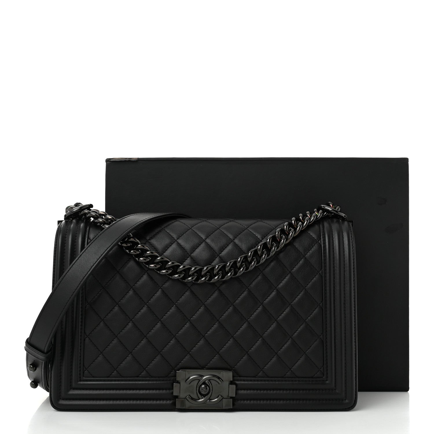 Chanel Calfskin Quilted New Medium Boy Flap So Black 11 of 11