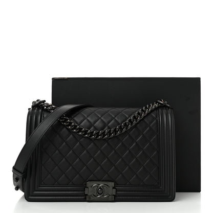 Chanel Calfskin Quilted New Medium Boy Flap So Black 11 of 11