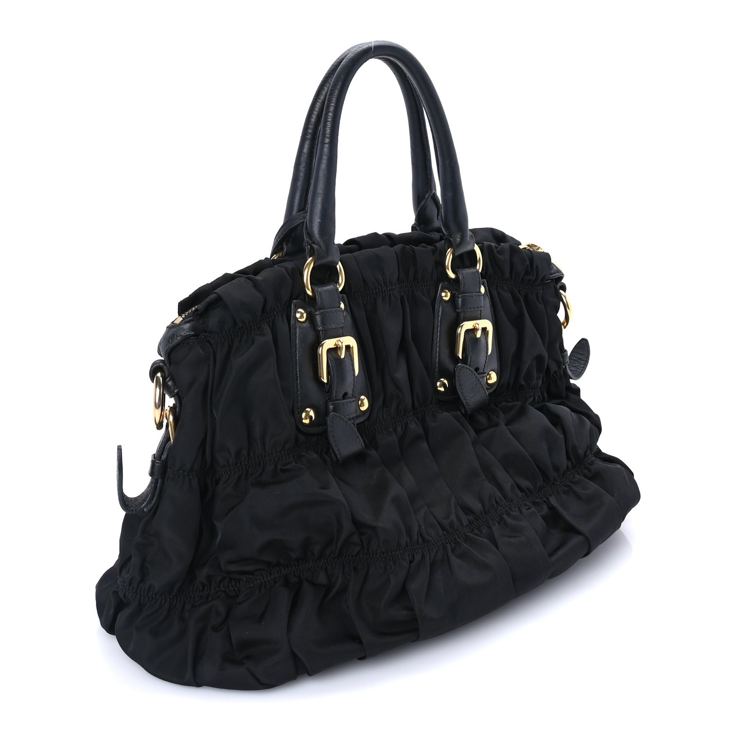 Prada Tessuto Nylon Gaufre Tote Black 2 of 7