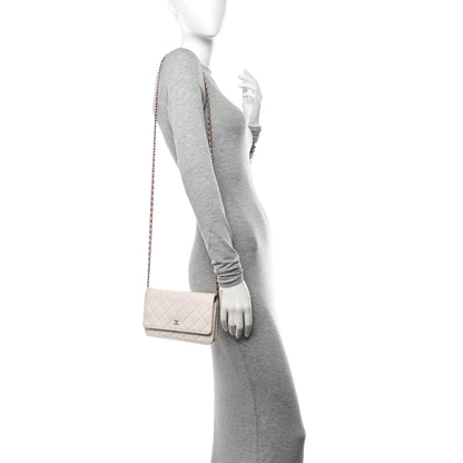 Chanel Caviar Quilted Wallet On Chain WOC White 2 of 14