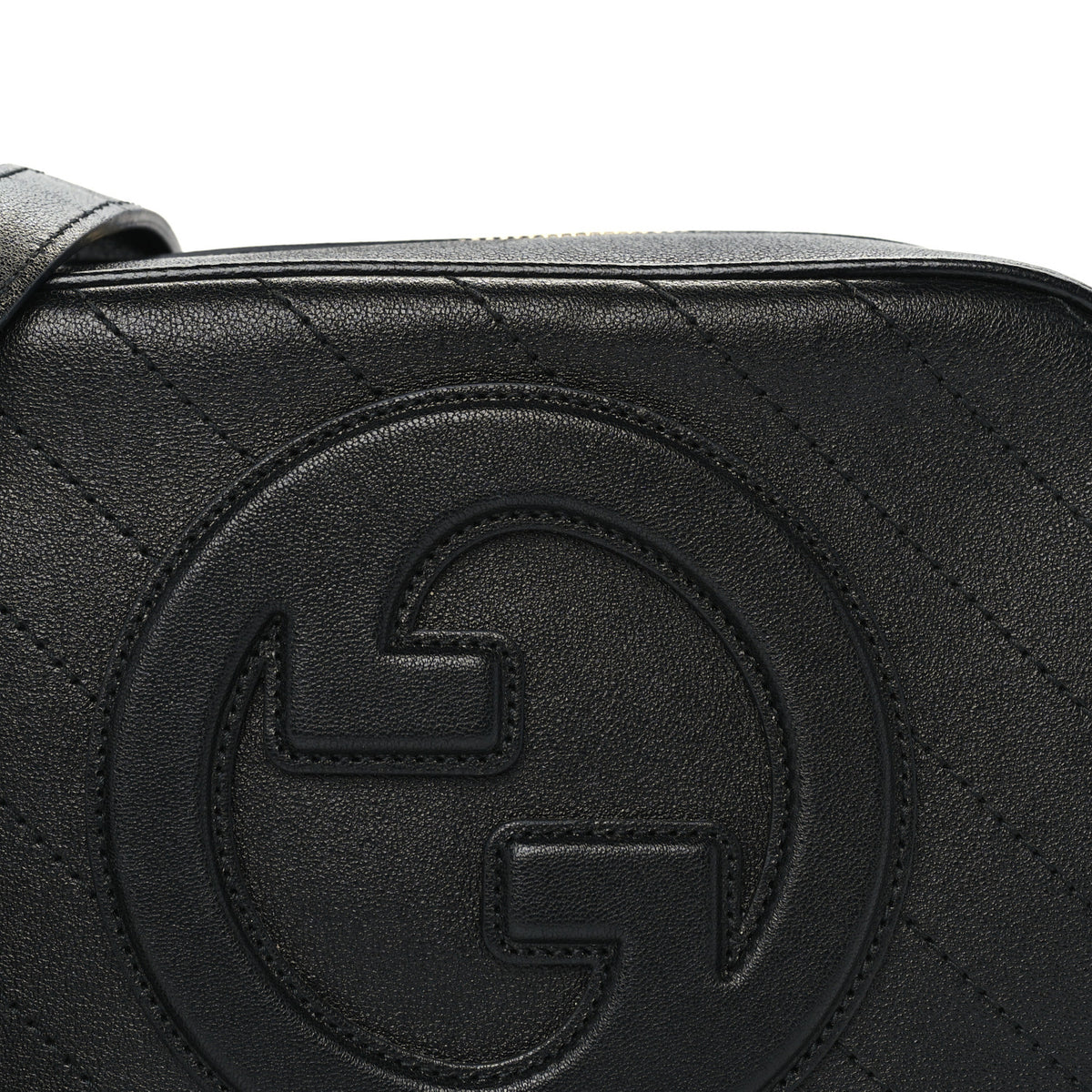 Gucci Sakai Be Green Calfskin Diagonal Stitched Small Blondie Shoulder Bag Black 6 of 8