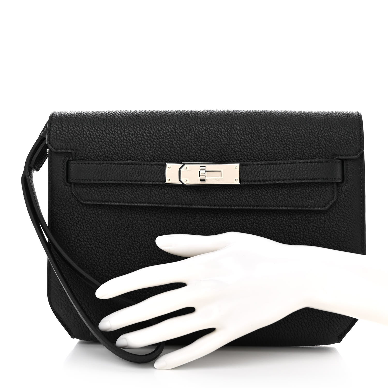 Hermes Togo Kelly Depeches 25 Pouch Black 2 of 11