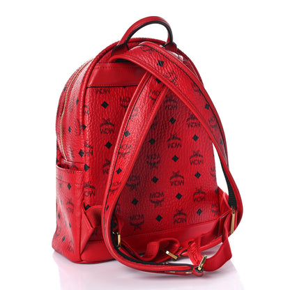 MCM Visetos Studded Small Stark M Backpack Scooter Red 3 of 9
