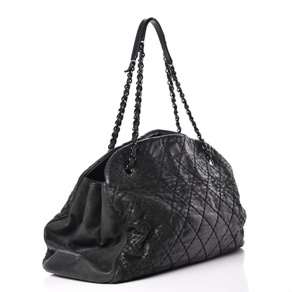 Chanel Iridescent Calfskin Large Just Mademoiselle Bowling Bag Black 3 of 15