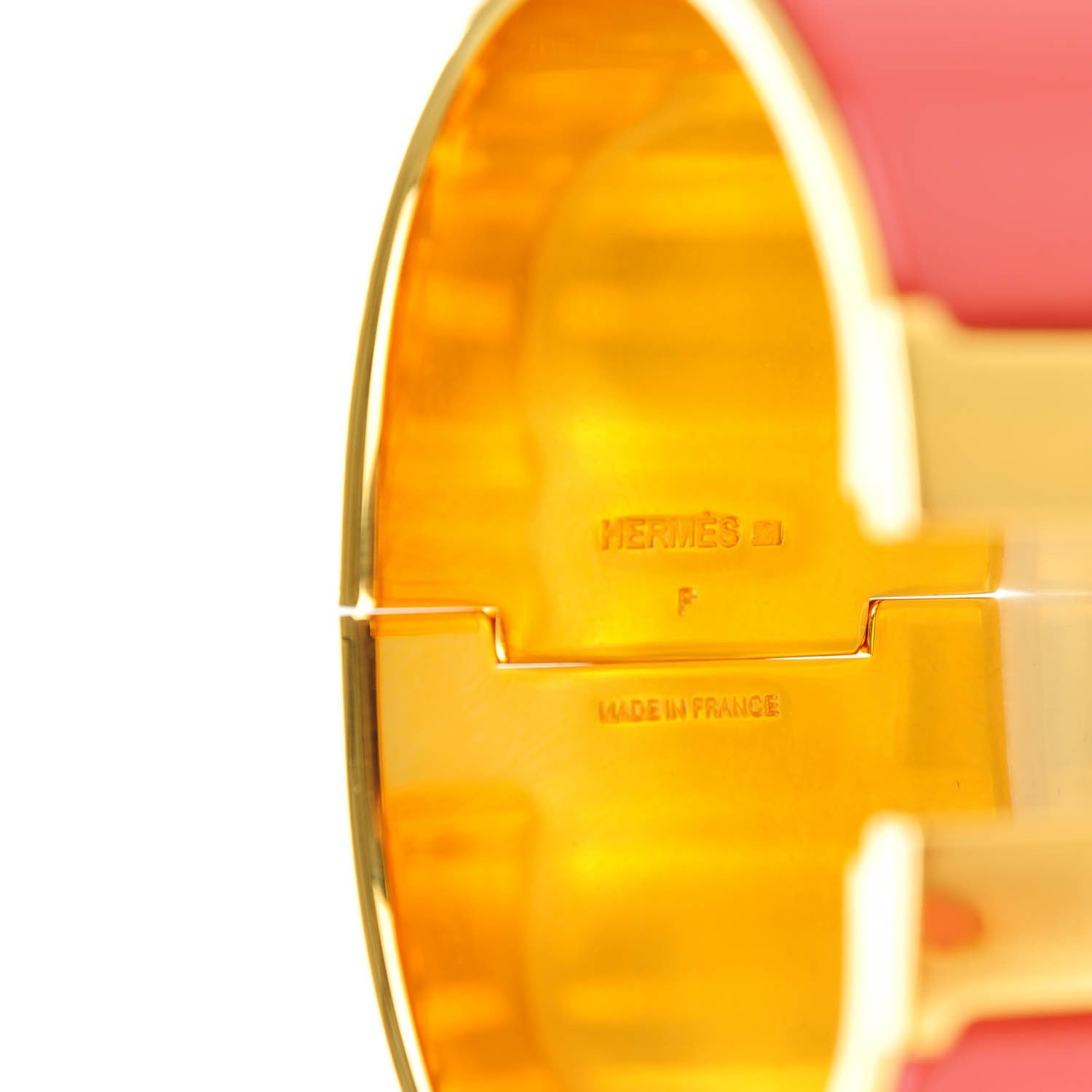 Hermes Enamel Extra Wide Clic Clac H Bracelet GM Rouge Corail 3 of 5