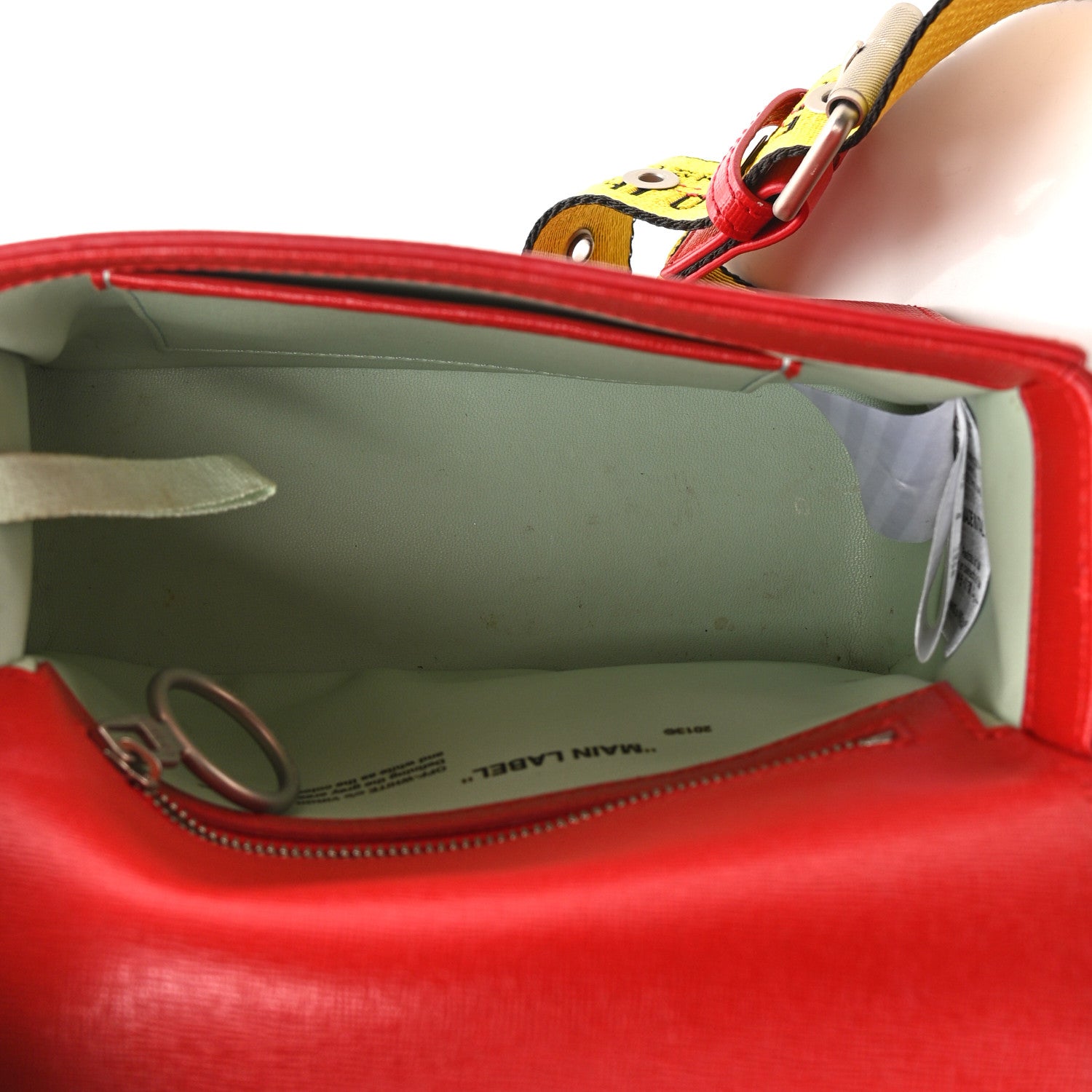 Off-White Calfskin Binder Clip Bag Red 5 of 10