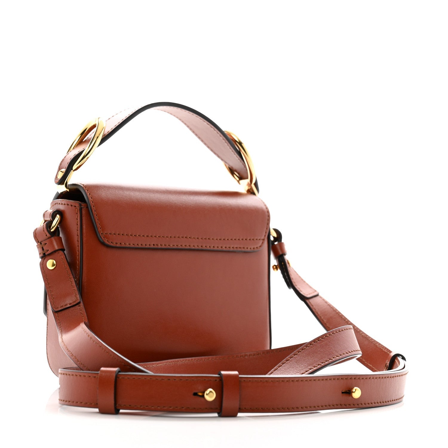 Chloe Shiny Calfskin Suede Mini C Bag Sepia Brown 3 of 7