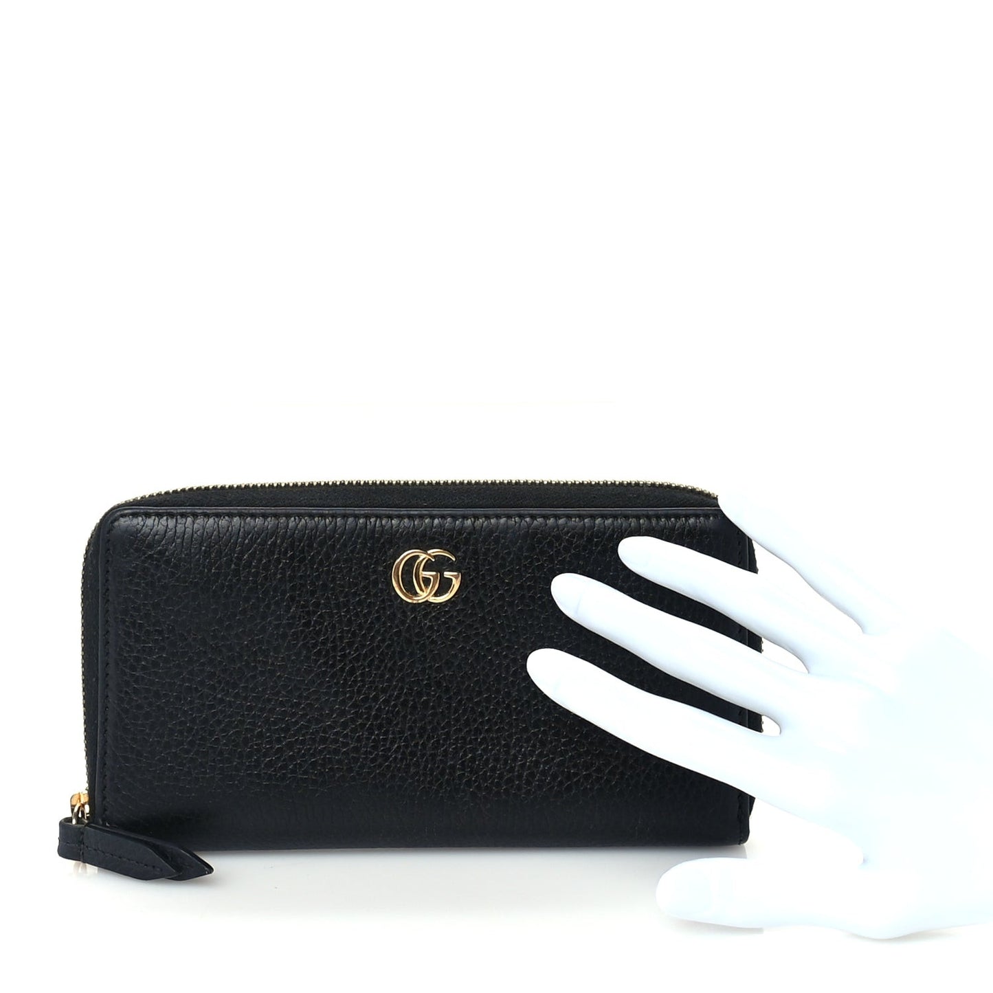 Dollar Calfskin GG Marmont Zip Around Wallet Black