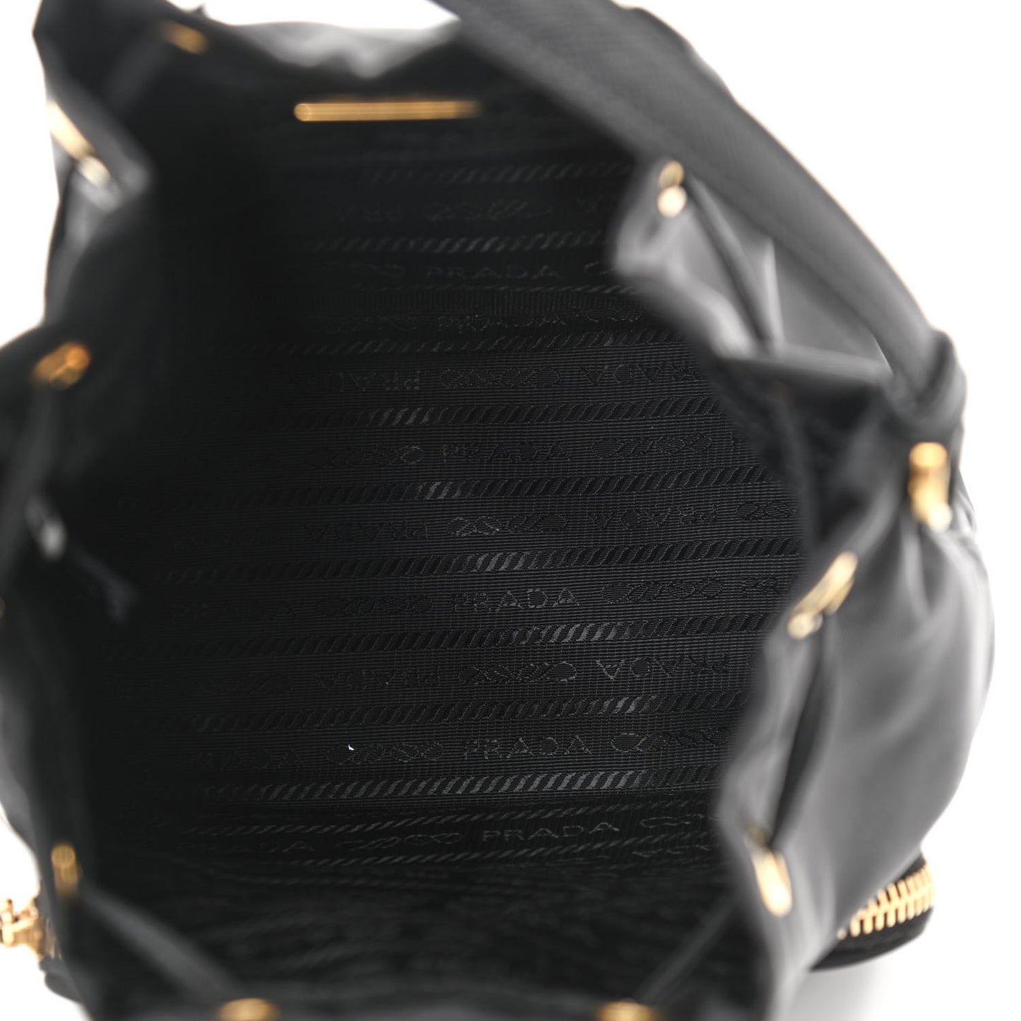 Re-Nylon Duet Drawstring Shoulder Bag Black