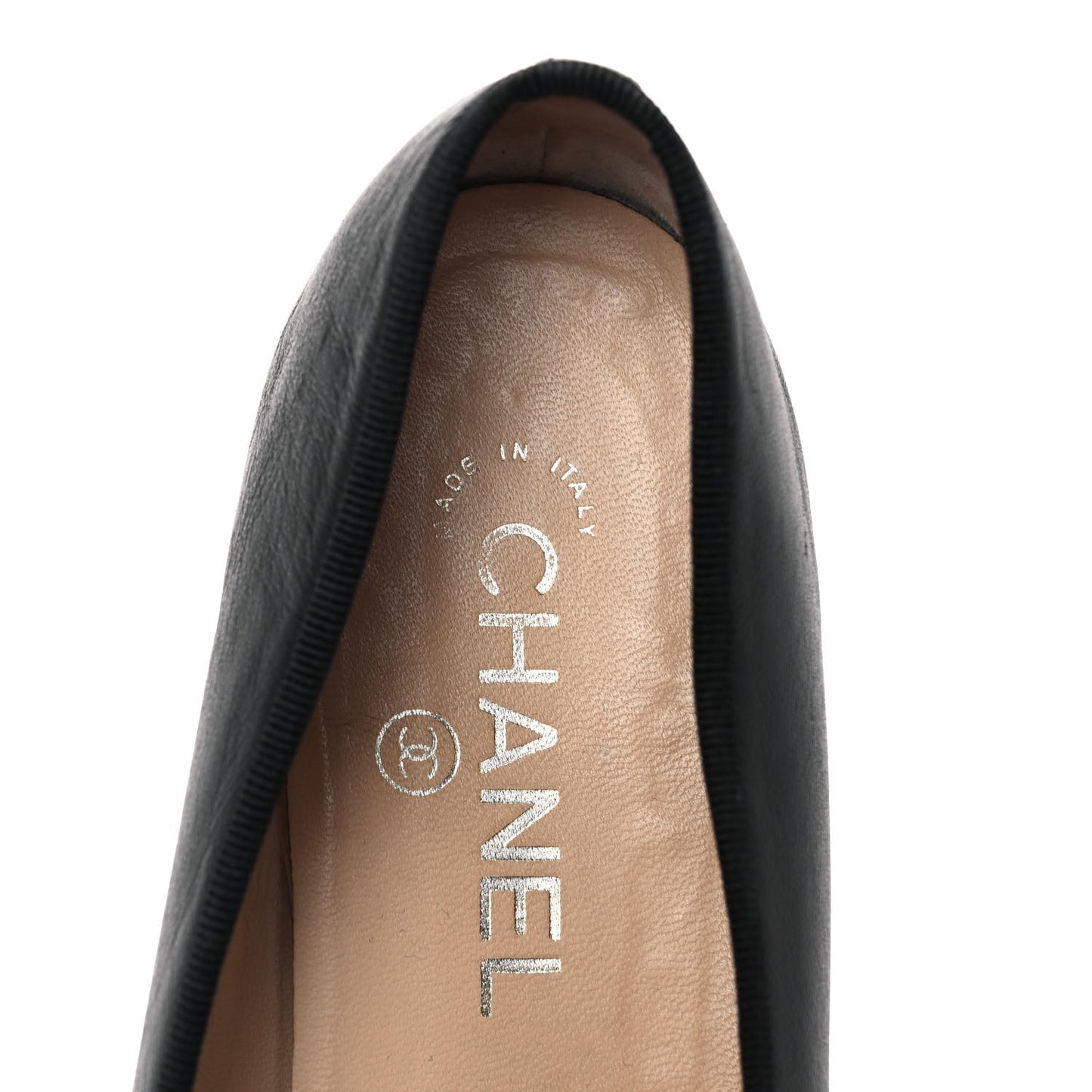 Lambskin Patent Cap Toe Ballerina Flats 37 Black