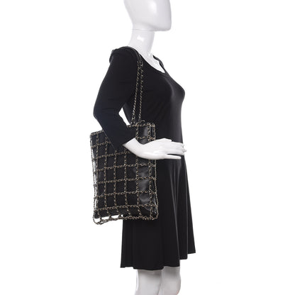 Chanel Lambskin Large Shopping Chain Tote Black 2 of 10