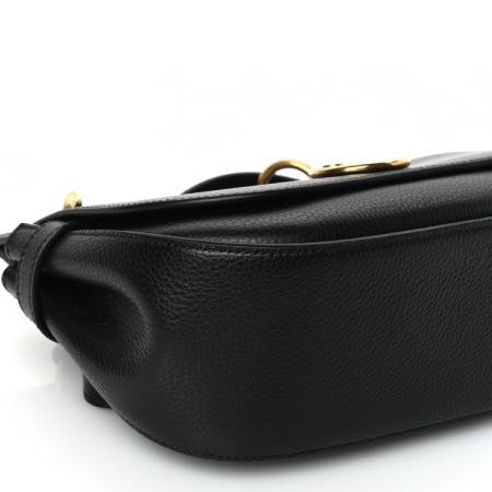 Small Classic Grain Calfskin Small Amberley Satchel Black