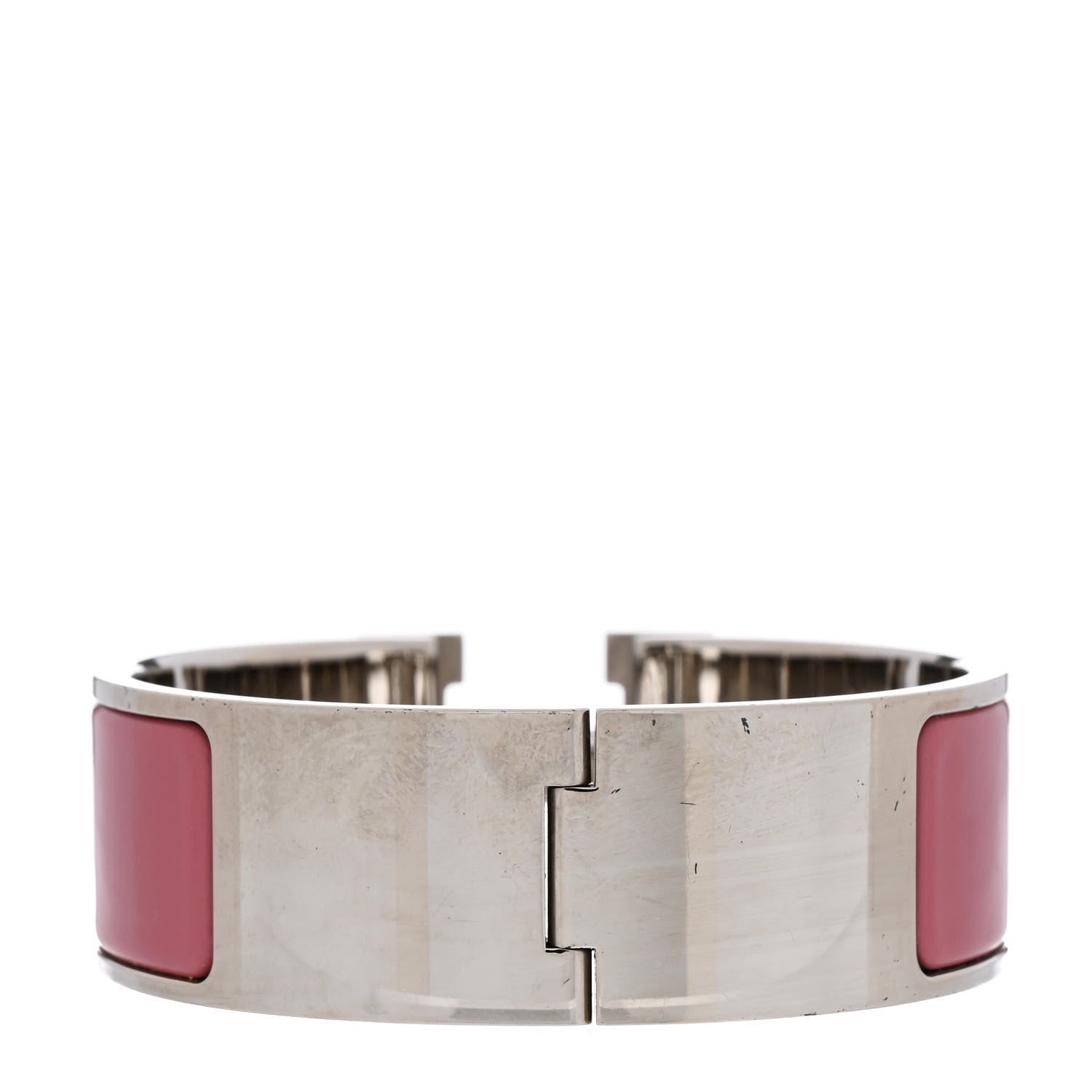 Hermes Enamel Wide Clic Clac H Bracelet PM Vieux Rose White 3 of 4